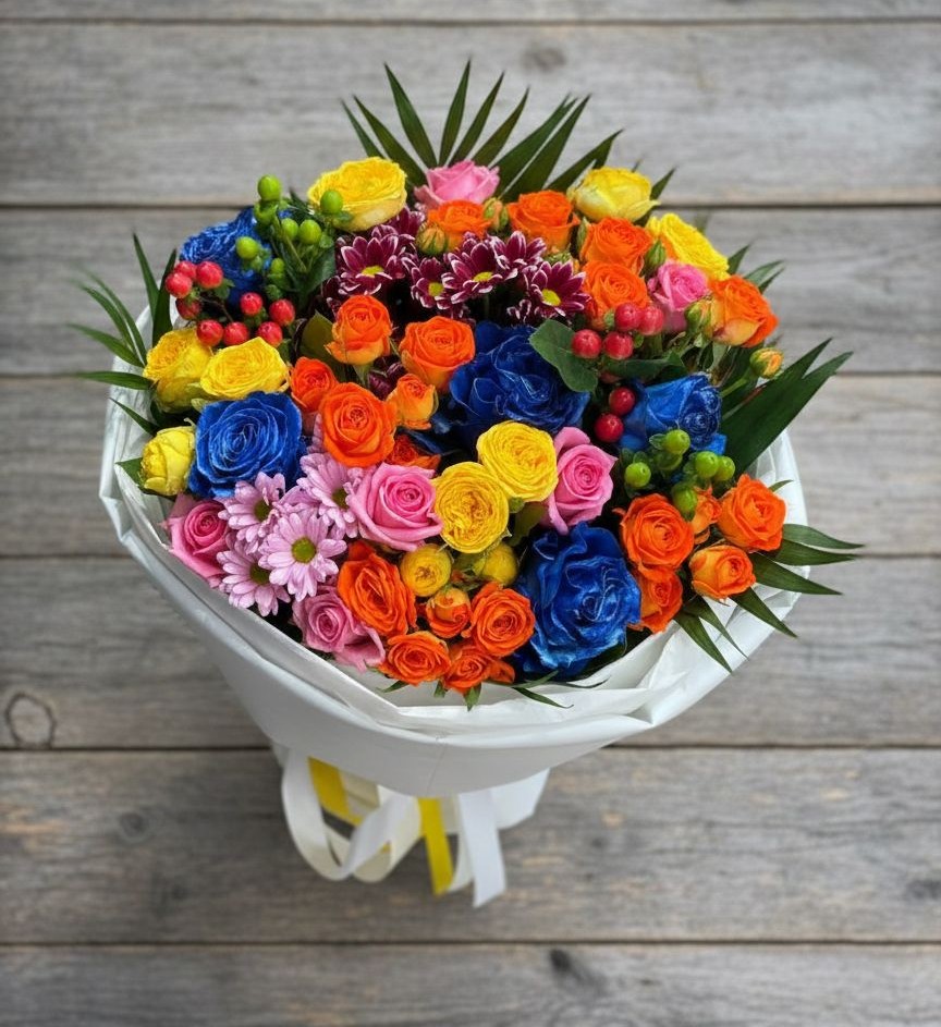 Букет цветов из: Розы и Хризантемы в Становом