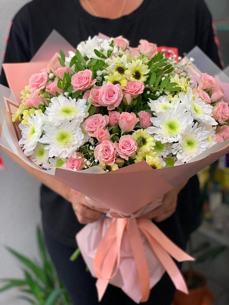 Букет цветов из: Розы и Хризантемы в Становом