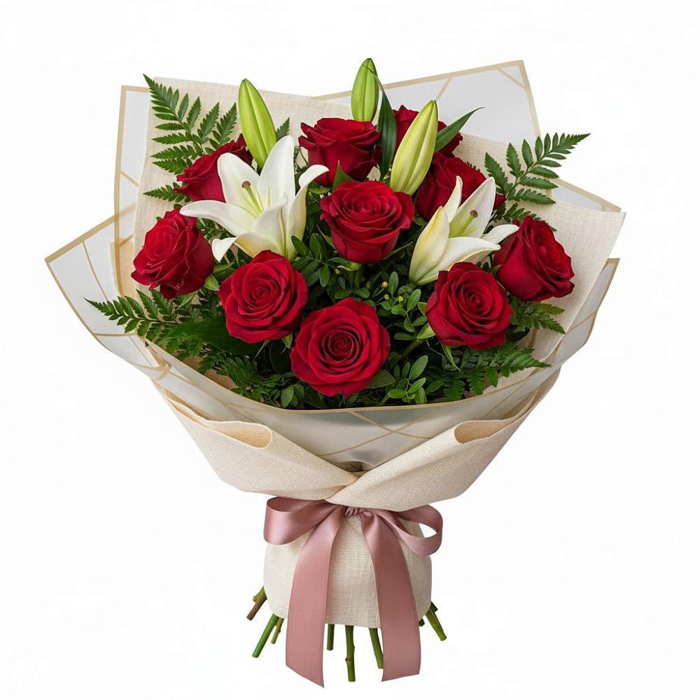 Букет цветов из: Лилии и Розы в Становом