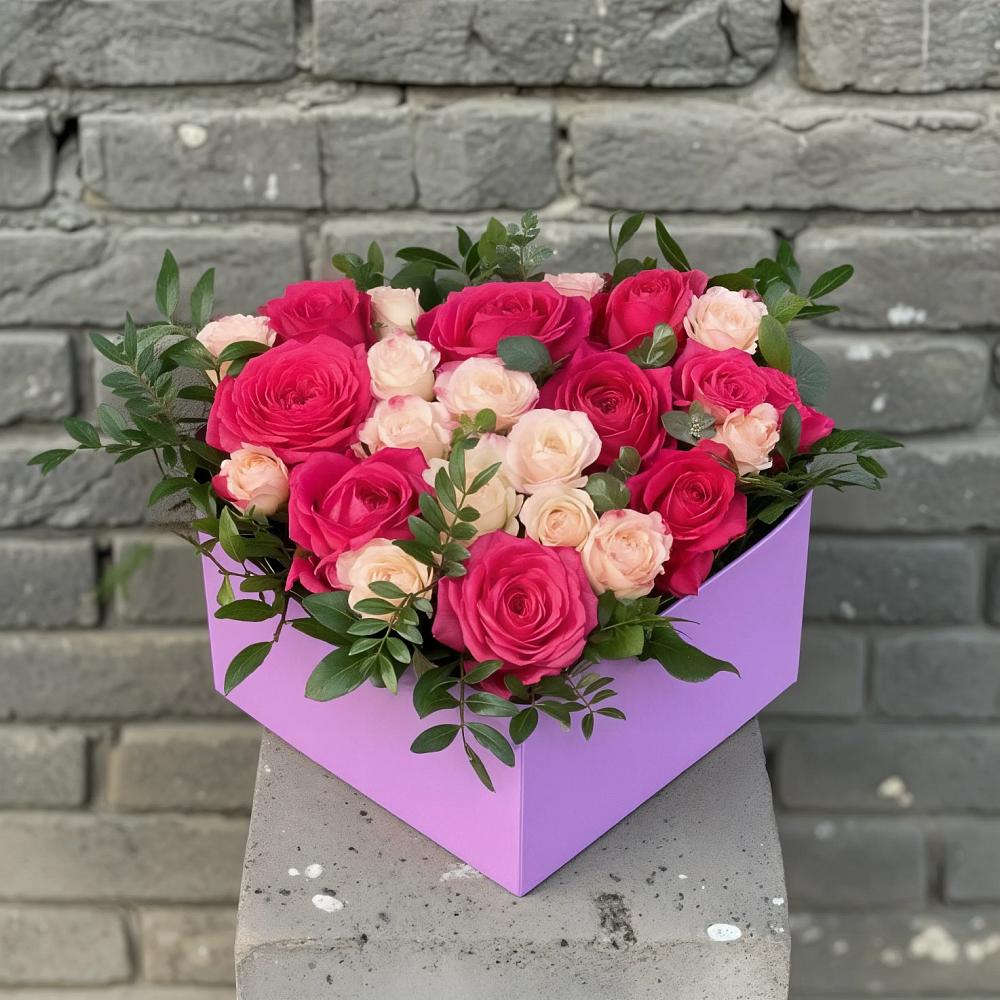 Цветочная композиция из Розы в коробке в Становом