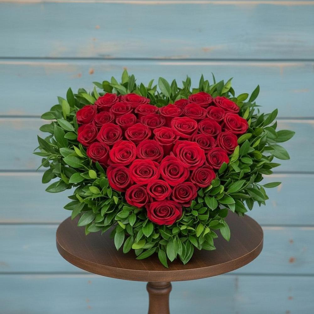 Цветочная композиция из Розы в виде сердца в Становом