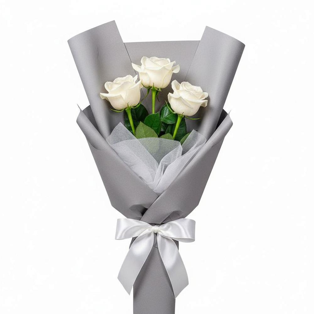 Букет 3 белые розы в Становом