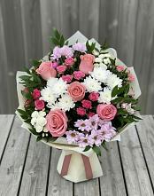 Букет цветов из:  Альстромерии, Гвоздики, Розы и Хризантемы #REPLACE_PRED# Становом