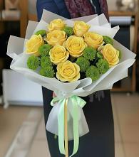 Букет цветов из:  Хризантемы и Розы #REPLACE_PRED# Становом