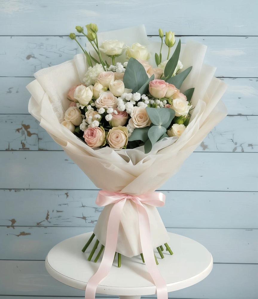 Букет цветов из: Розы и Лизиантусы в Становом