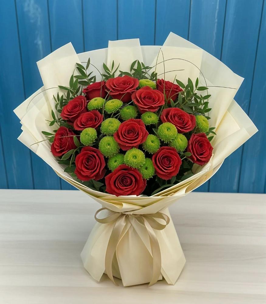 Букет цветов из: Розы и Хризантемы в Становом