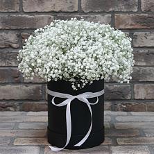 Цветочная композиция из Гипсофила в шляпной коробке в Становом