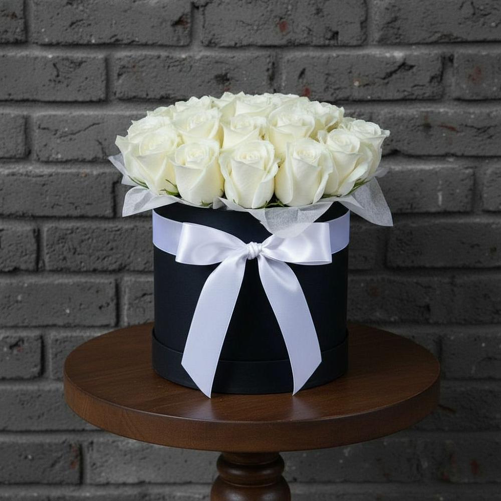 Цветочная композиция из Розы в шляпной коробке в Становом